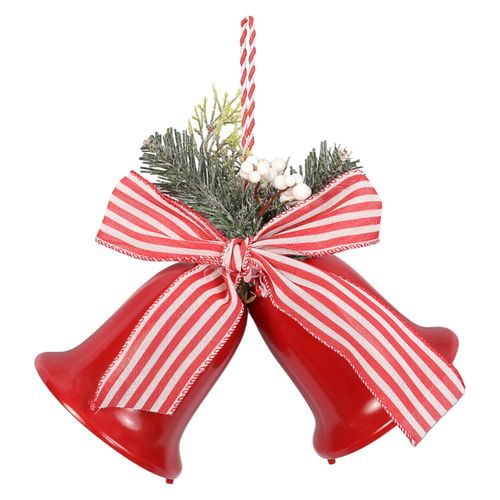 Adorno Holiday Time decorativo de campana roja Navidad - 26 cm