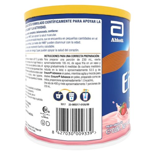Complemento Ensure Advance Fresa 400g