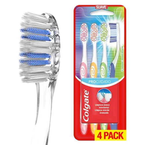 Cepillo de Dientes Colgate Pro Cuidado - 4 Uds
