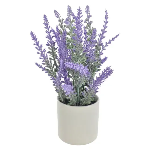 Ms Lavanda Artificial Maceta Blanca 24cm