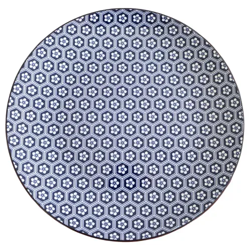 Plato plano de porcelana Mainstays color azul - 10.5"