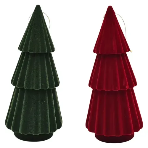 Árboles Holiday Time rojo verde Navidad 225 mm - 2 Uds