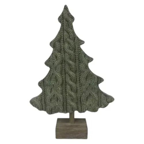 Adorno decorativo Holiday Time de resina con acabado tejido Navidad - 41 cm