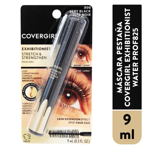 Mascara para  Pestañas Cover Girl Exhibit Water Prof  - 9 g