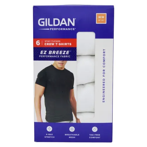 Camisetas Gildan de cuello redondo color blanco - Talla M - 6 Pack