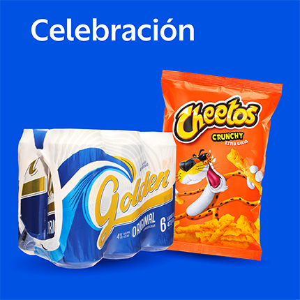 Productos de celebración con artículos festivos y  alimentos
